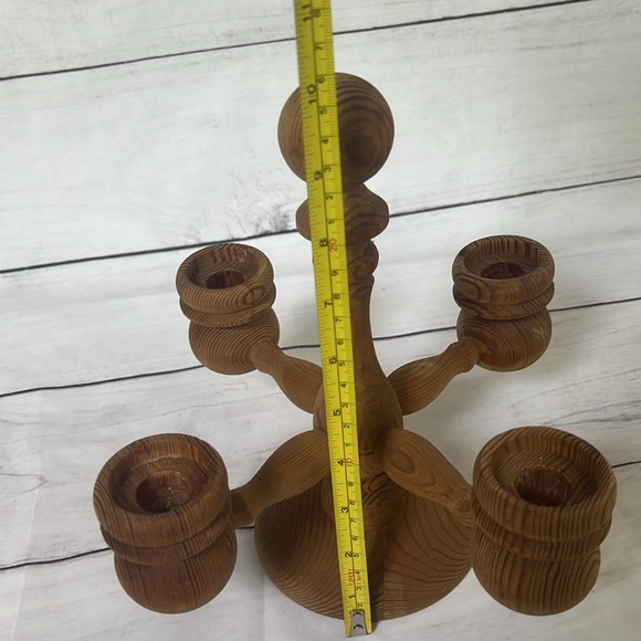 Vintage Carved Wood Candelabra - Picture 4 of 5